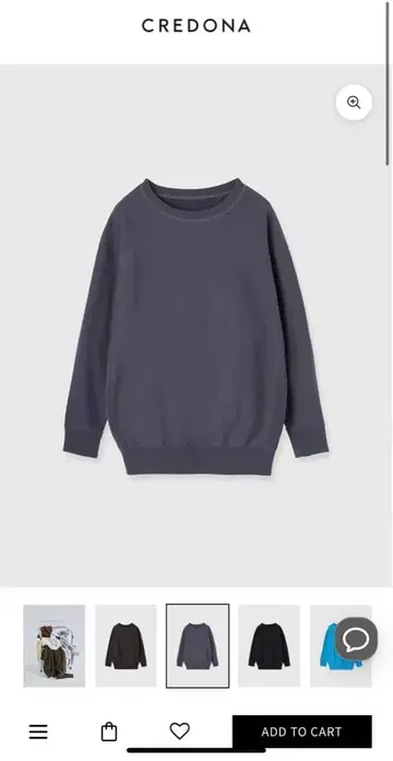 미사용 새상품 CREDONDTHE C SWEATSHIRTS 차콜 그레이