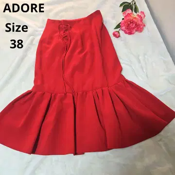 [ 오샤레 ADORE ] 빨간색 프릴 스커트 사이즈 38