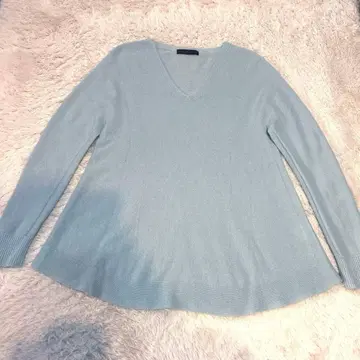 민트 그린 스카이블루 계열 V넥 캐시미어 100% 니트 귀여운 예쁜