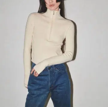 Todayful 하프집 립 니트 아이보리