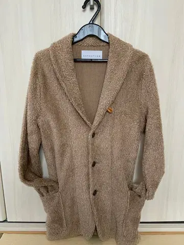 ESTNATION 후드 부착 가디건 베이지