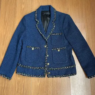 ZARA WOMAN 네이비 트위드 자켓 S