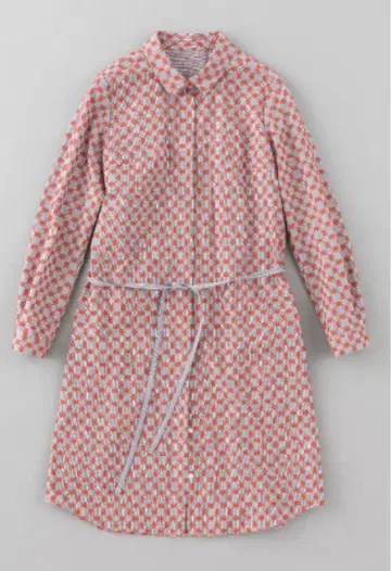 빨간색 자수 패턴 셔츠 원피스 호보니치 CACUMA