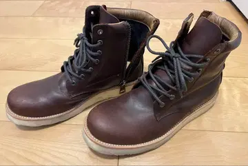 SLOW WEAR LION 사이드 지퍼 워크 부츠 25.5 일본제 가죽