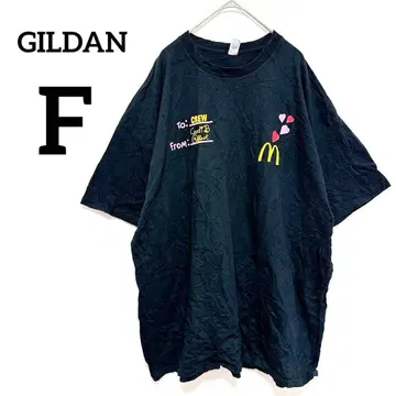 GILDAN 반팔 T셔츠 블랙 [ F ] 디자인T셔츠 오버 사이즈 코튼