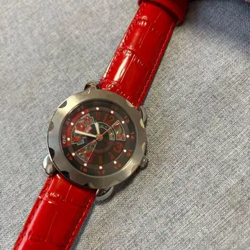 코그 자동 태엽 스켈레톤 소가죽 남성용 손목시계