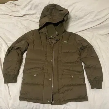 LACOSTE 후드 부착 다운 자켓 M 사이즈 올리브