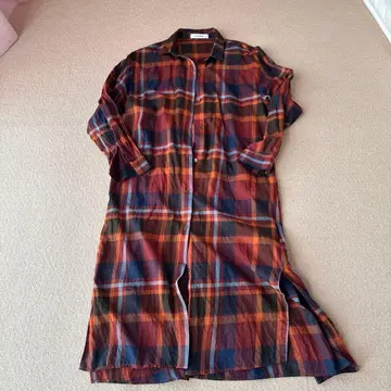 MAYSON GREY 체크 무늬 롱 셔츠 원피스 사이즈 2