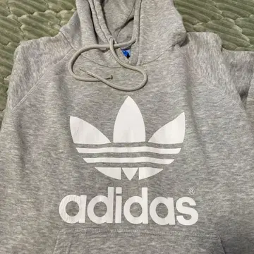 adidas 그레이 후드티 로고