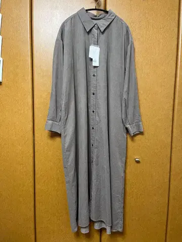 글로벌 워크 가벼운 코듀로이 셔츠 원피스 브라운 L 미사용 새상품