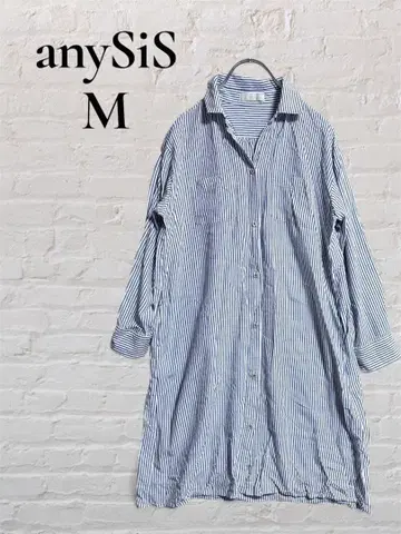 [ anySiS ] [ M ] 2 튜닉 셔츠 포켓 스트라이프 카라 부착
