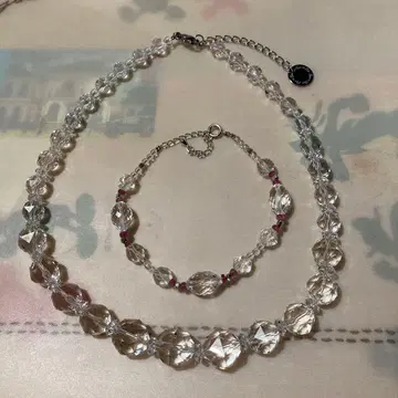 크리스탈 비즈 목걸이와 팔찌 세트