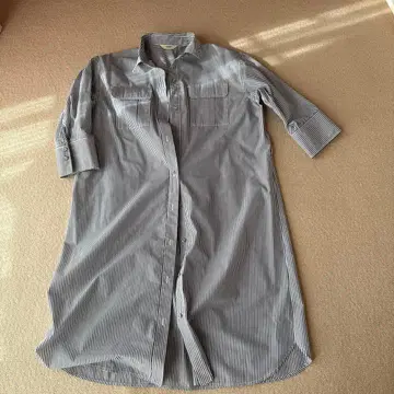 BEAMS 스트라이프 셔츠 원피스 긴팔