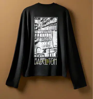 바벨탑 롱 슬리브 티셔츠 블랙 L 사이즈 티셔츠