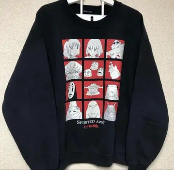 센과 치히로의 행방불명 SPIRITED AWAY 맨투맨 블랙 [ L ]