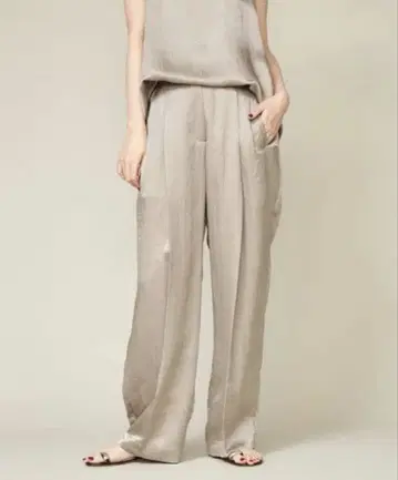 conte 콘테 새틴 턱 와이드 팬츠