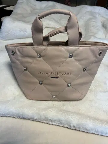JILL by JILLSTUART 베이지 토트백 스톤 장식 가죽 느낌
