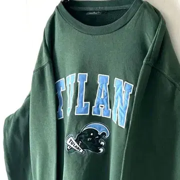 콜로세움 TULANE 자수 맨투맨 트레이닝복 L 그린 녹색 구제 의류