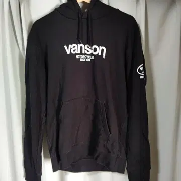 vanson 블랙 후드티 L
