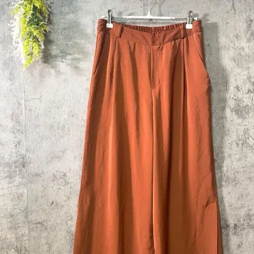 레스포 와이드 팬츠 가우초 팬츠 턱 뒷밴딩 오피스 캐주얼