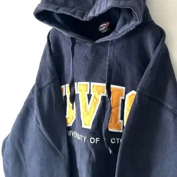 hotline UVIC 대학 자수 맨투맨 후드티 L 네이비 구제 의류