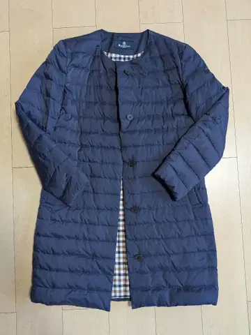 아쿠아스큐텀 네이비 노카라 퀼팅 자켓 M 사이즈