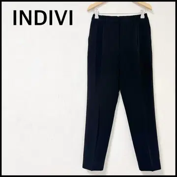 [거의 미사용] 인디비 테이퍼드 팬츠 센터 프레스 블랙 S