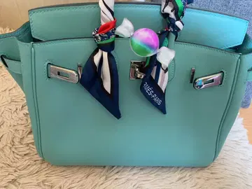 아쿠아 마린 가죽 핸드백 25