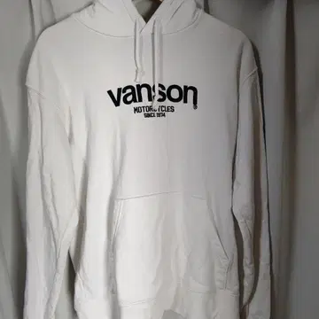 vanson 화이트 후드티 L