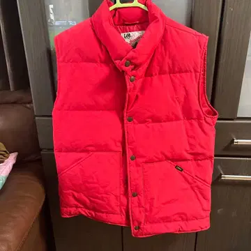Lee 레드 다운 베스트 L 사이즈
