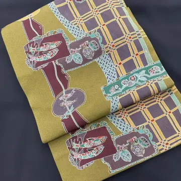 크레이프 원단 염색 나고야 오비 과일 생선 긴 길이