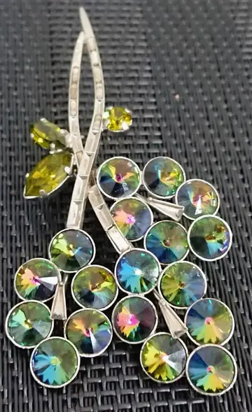 B 오스트리아제 리보리컷 오스트리아 유리 컬러풀 브로치