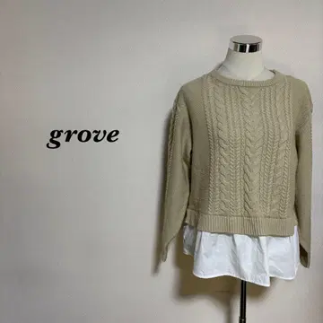 grove 케이블 니트 도킹 레이어드 베이지 M 4929N