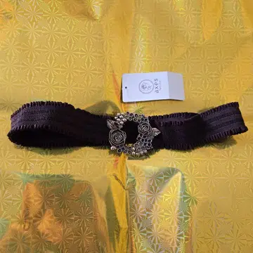 미사용 새상품 axes femme 브라운 장미 장식 스트레치 벨트