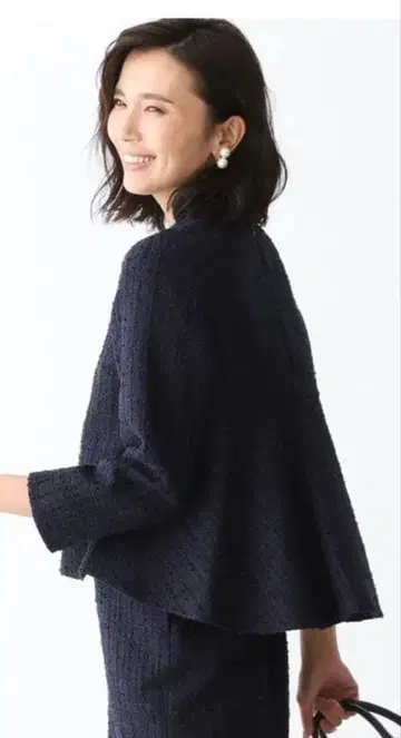 Demi-Luxe BEAMS 백 플레어 트위드 풀오버