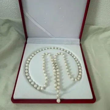 화이트 펄 롱 목걸이 케이스 포함