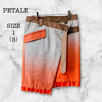 페탈 PETALE 그라데이션 스커트 S 오렌지 그레이 프릴