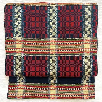 순수 실크 멋진 짜임의 나고야 오비(약 24cm) 리버서블