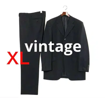 H4463 빈티지 섀도우 스트라이프 블랙 3버튼 수트