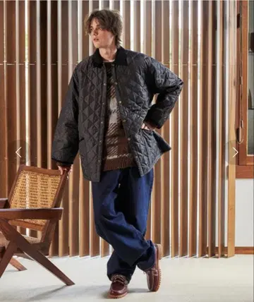 WEB 한정판 브리티시 카키 별주 빅 실루엣 다이아 퀼트 자켓