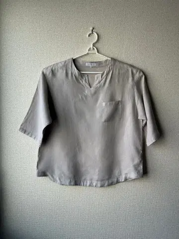 A DAY IN THE LIFE 그레이 V넥 반팔 셔츠 XL