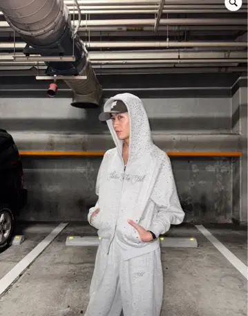 rhinestone zip hoodie hth 셋업