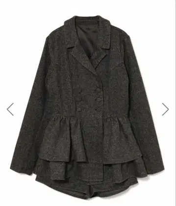 bubbles 자켓 페플럼 셋업 블랙