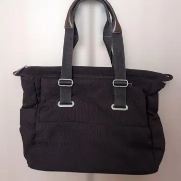 브라운 캔버스 패브릭 토트백