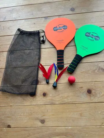 Jazzminton 라켓 세트 오렌지 그린 재즈민턴 공원