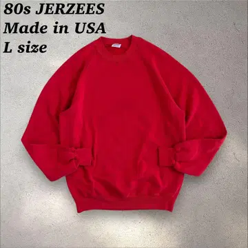80s USA제 JERZEES 맨투맨 빨간색 L 사이즈 페이드 무지 5