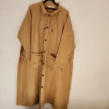 tumugu: 베이지 셔츠 원피스 긴팔