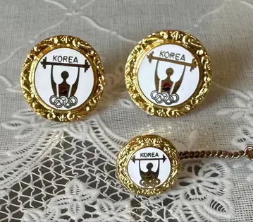 KOREA 올림픽 커프스 링크, 타이핀 세트! 레어 초레어 올림픽