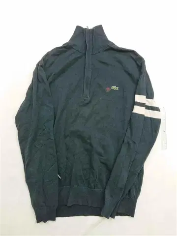 라코스테 LACOSTE 하프 지퍼 코튼 니트 네이비 남성용