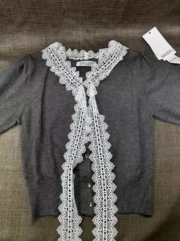 SNIDEL 그레이 레이스 가디건 F